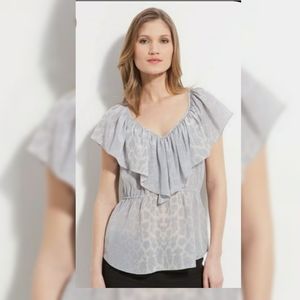 Rebecca Taylor Silk Sleeveless Top Soft Ruffle